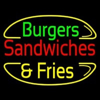 Burgers And Fries Neon Skilt