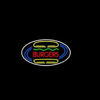 Burgers Oval Neon Skilt