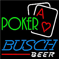 Busch Green Poker Beer Sign Neon Skilt