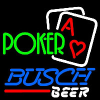 Busch Green Poker Beer Sign Neon Skilt