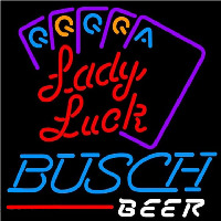 Busch Lady Luck Series Beer Sign Neon Skilt