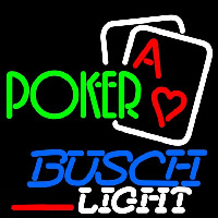 Busch Light Green Poker Beer Sign Neon Skilt