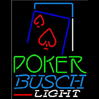 Busch Light Green Poker Red Heart Beer Sign Neon Skilt