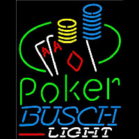 Busch Light Poker Ace Coin Table Beer Sign Neon Skilt