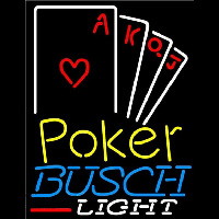 Busch Light Poker Ace Series Beer Sign Neon Skilt