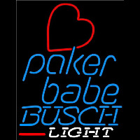 Busch Light Poker Girl Heart Babe Beer Sign Neon Skilt