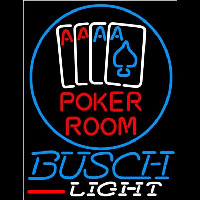 Busch Light Poker Room Beer Sign Neon Skilt