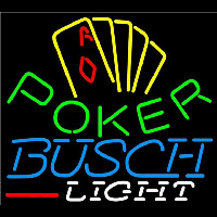 Busch Light Poker Yellow Beer Sign Neon Skilt