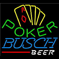 Busch Poker Yellow Beer Sign Neon Skilt