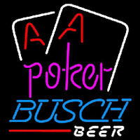Busch Purple Lettering Red Aces White Cards Beer Sign Neon Skilt