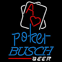 Busch Rectangular Black Hear Ace Beer Sign Neon Skilt