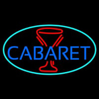 Cabaret With Wine Glass Neon Skilt