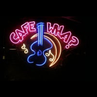 Cafe WHA musica guitarra Neon Skilt