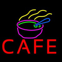 Cafe With Chinese Bowl Neon Skilt