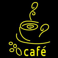 Cafe With Coffee Cup Neon Skilt
