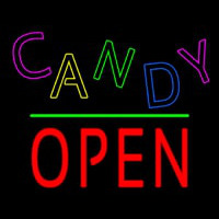 Candy Block Open Green Line Neon Skilt