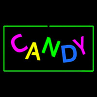 Candy Rectangle Green Neon Skilt