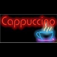 Cappuccino Cafe Food Neon Skilt