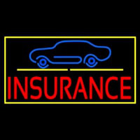 Car Logo Yellow Line Insurance With Border Neon Skilt