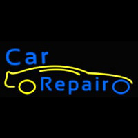 Car Repair Yellow Car Neon Skilt