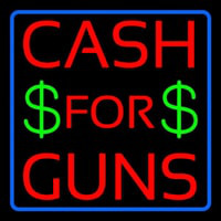 Cash For Guns Blue Border Neon Skilt