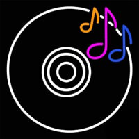 Cd Musical Note Neon Skilt