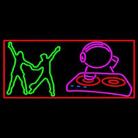 Cd With Dancing Couple Neon Skilt