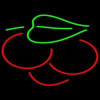 Cherry With Leaves Logo Neon Skilt