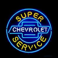 Chevrolet Super Service Butik Åben Neon Skilt