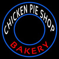 Chicken Pie Shop Bakery Circle Neon Skilt
