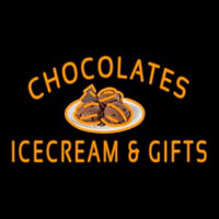 Chocolate Ice Cream And Gifts Neon Skilt