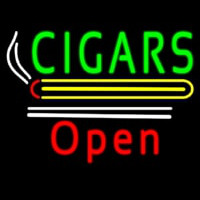 Cigars Logo Open White Line Neon Skilt