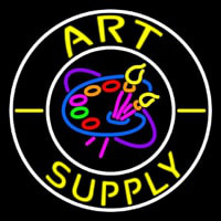 Circle Art Supply With Logo Neon Skilt