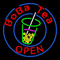 Circle Boba Tea Neon Skilt