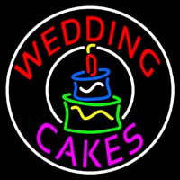 Circle Wedding Cakes Neon Skilt