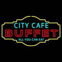 City Cafe All You Can Eat Buffet Neon Skilt