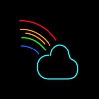 Cloud With Rainbow Neon Skilt