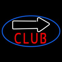 Club With Arrow Neon Skilt