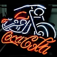 Coca Cola Coke Motorcycle Øl Bar Åben Neon Skilt