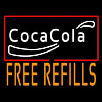 Coca Cola Free Refills Neon Skilt