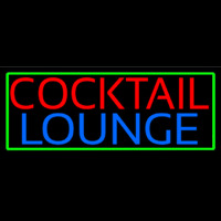 Cocktail Lounge With Green Border Neon Skilt