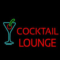 Cocktail Lounge With Martini Glass Neon Skilt