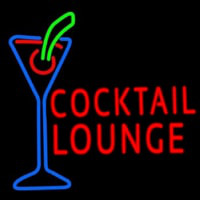 Cocktail Lounge With Martini Neon Skilt