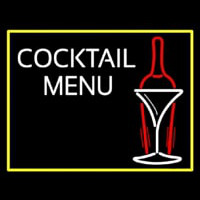 Cocktail Menu With Bottle Neon Skilt
