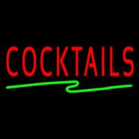 Cocktail with Zigzag Line Neon Skilt