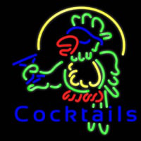 Cocktails Parrot - Beer Real Neon Glass Tube Neon Skilt