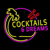 Cocktails and Dreams Bar Real Neon Glass Tube Neon Skilt