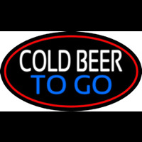 Cold Beer To Go Oval With Red Border Neon Skilt