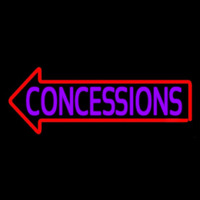 Concessions With Red Arrow Neon Skilt