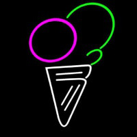 Cone Multicolored Ice Cream Neon Skilt